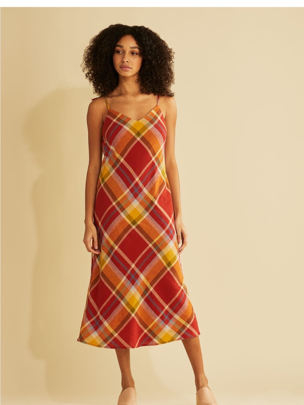 Pendleton Astoria Slip Dress - Red Ochre Multi Plaid